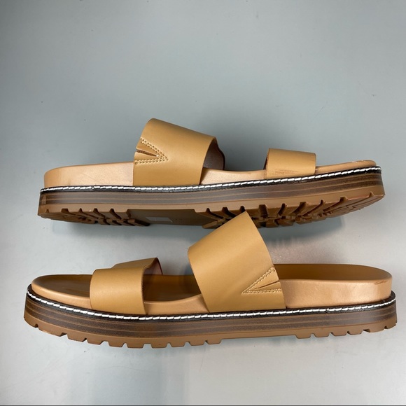 Madewell The Charley Double-Strap Slide Sandal in Desert Camel - Picture 8 of 10